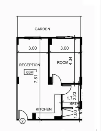 F 2 pool level street + 10 m2 private garden